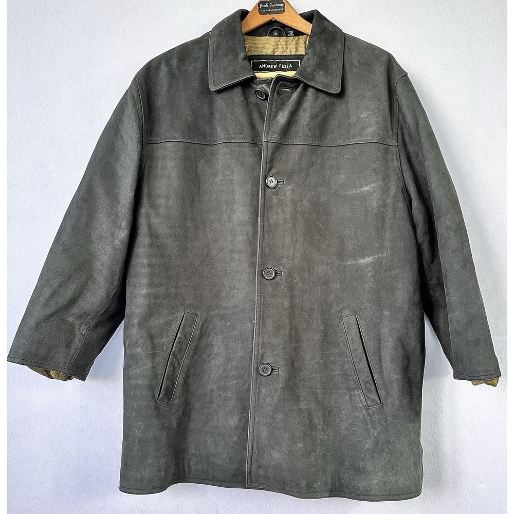 Andrew Fezza Suede Coat Mid Length Punk Grunge Hipster Preppy‎ Men's Medium